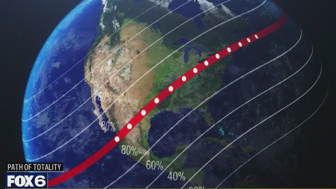 Total solar eclipse over North America